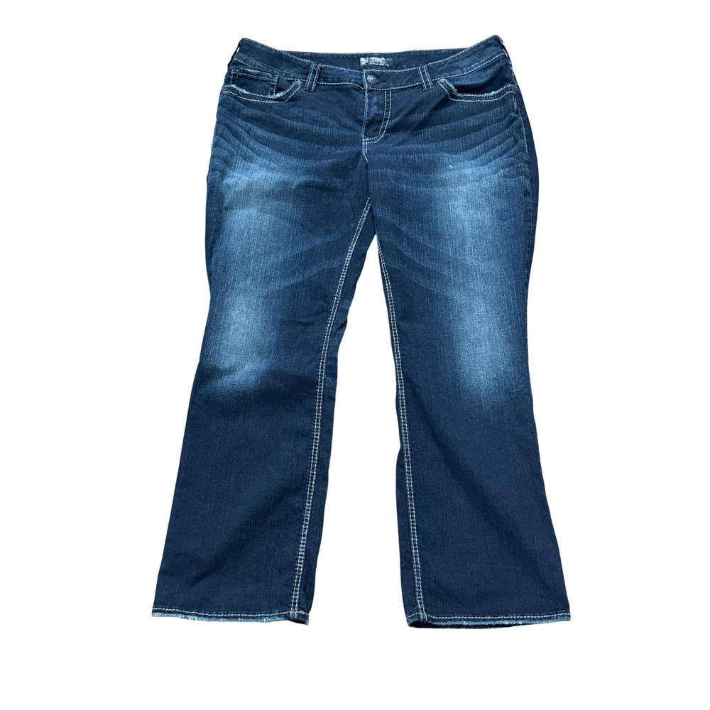 Silver Jeans Co Suki Mid Slim Bootcut Jeans Dark Wash W93606SAI431 Size 20 L31